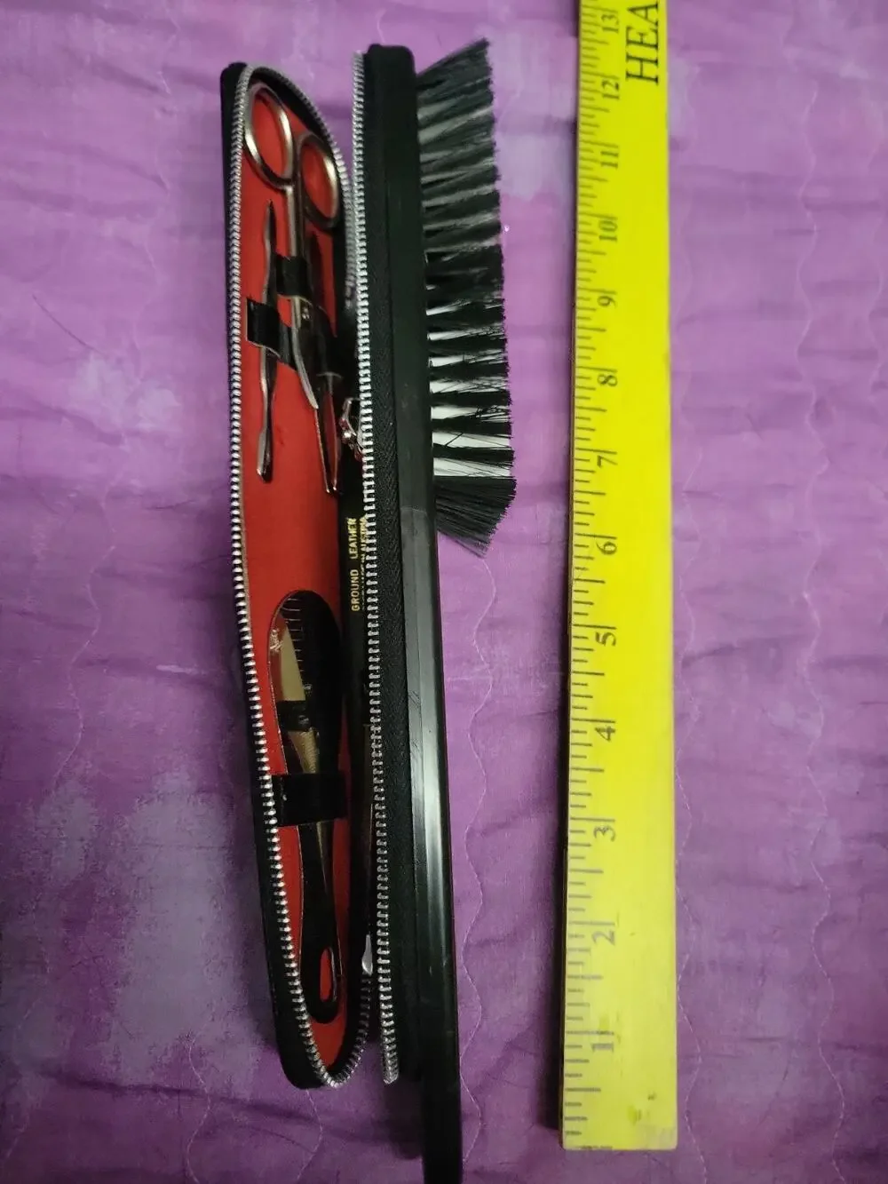 Speical Triple Cut Germany Grooming KIT leather Zipper Brush SET MINT